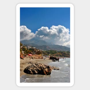 Burriana Beach Nerja Spain Sticker